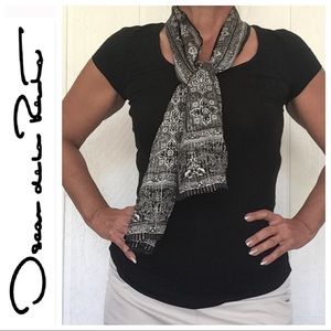 OSCAR DE LA RENTA SILK NECK HAIR BAG SCARF